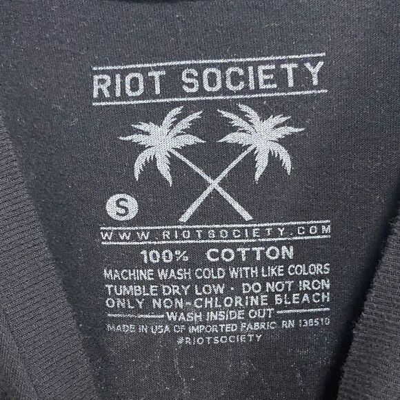 Riot Society One for the Homies Skull Graphic Tee Black Size Small - Picture 2 of 8